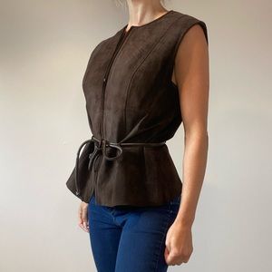 Vintage Brown Suede Leather Vest Danier Canada